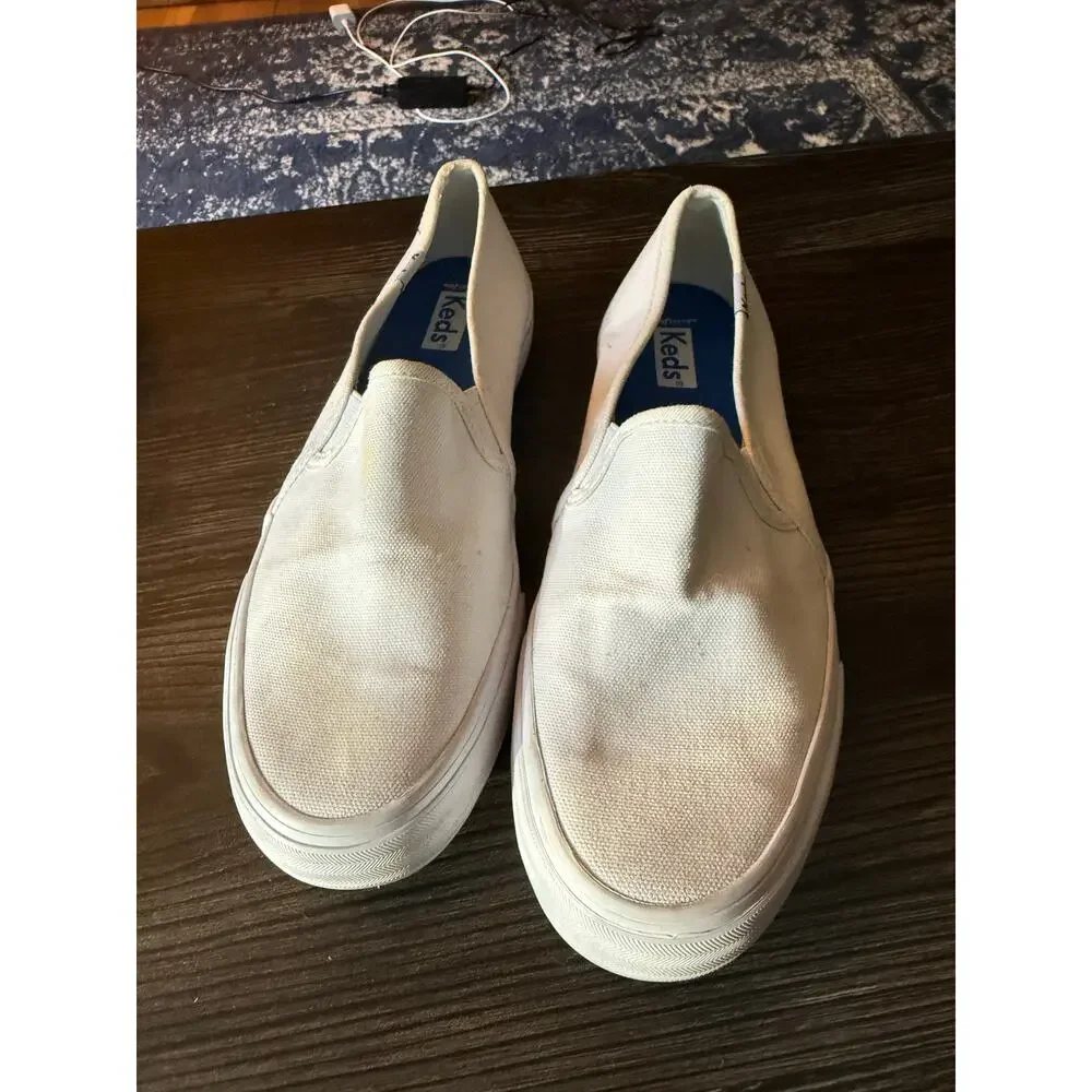 Keds Double Decker Canvas White Sneaker Shoes Size 8M